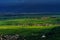 Thundery weather befor the storm over the green valley in Alsace