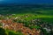 Thundery weather befor the storm over the green valley in Alsace