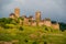 Thurant Castle and vineyards above Moselle river near Alken, Germany.