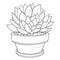 Thyme Coloring Page For Children: Haworthia Fasciata Plant In Cartoon Style