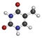 Thymine (T) nucleobase molecule. present in DNA. Atoms are represented as spheres with conventional color coding: hydrogen (white