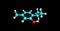 Thymol molecular structure isolated on black