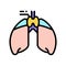 thymus endocrinology color icon vector illustration