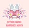 Thyroid cancer awareness month concept vector. Medical event is observed in September. Hypothyroidism concept vector for app, web