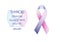 Thyroid disease awareness month web banner template with low polygonal ribbon bow and thyroid gland