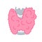 Thyroid gland with goiter body organ outline icon