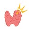 Thyroid gland with goiter body organ outline icon