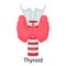 Thyroid. Human organ isolated on white background. Vector illustration. Flat design