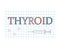 Thyroid word on checkered paper sheet
