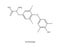 Thyroxine icon. Chemical molecular structure. Major endogenous hormone secreted by the thyroid gland. Vector outline