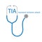 TIA Transient Ischemic Attack text and stethoscope icon