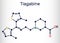 Tiagabine, C20H25NO2S2 molecule. It is anticonvulsant medication, is used in the treatment of epilepsy. Skeletal chemical formula