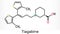 Tiagabine, C20H25NO2S2 molecule. It is anticonvulsant medication, is used in the treatment of epilepsy. Skeletal chemical formula