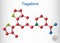 Tiagabine, C20H25NO2S2 molecule. It is anticonvulsant medication, is used in the treatment of epilepsy. Structural chemical