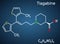 Tiagabine, C20H25NO2S2 molecule. It is anticonvulsant medication, is used in the treatment of epilepsy. Structural chemical