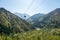 Tian Shan mountain Medeo area landscape near Almaty, Kazakhstan