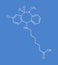 Tianeptine antidepressant drug molecule. Skeletal formula.