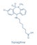 Tianeptine antidepressant drug molecule. Skeletal formula.