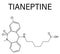 Tianeptine antidepressant drug molecule. Skeletal formula. Chemical structure