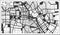 Tianjin China City Map in Black and White Color in Retro Style. Outline Map