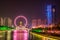 Tianjin eye ferris wheel at night