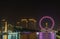 Tianjin ferris wheel,Tianjin eyes, night scene cityscape.