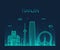 Tianjin skyline vector illustration line art