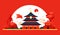 Tiantan Temple of Heaven - modern colored vector illustration