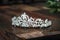 Tiara, diadem wedding crown. Luxury precious accessories