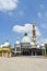 Tiban Mosque. in the morning with blue sky and white clouds