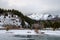 Tibble Fork and Silver Lake Flat Reservoir at winter time. Utah. US