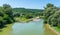 Tiber river flowing in the province of Viterbo, in the region of Lazio, Italy.