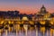 The Tiber river and St. Peters Basilica