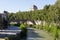 Tiber river and Tiber island seeing from Palatine bridge, Rome, Lazio, Italy