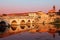 Tiberius\' Bridge at sunset. Rimini, Italy