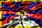 Tibet flag waving in the wind.