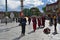 Tibet, Lhasa, China, June, 02, 2018.   Buddhists make Kora around the Jokhang Temple