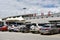 Tibet, Lhasa, China, June, 02, 2018. Tibet, cars parked in front of the airport in Lhasa