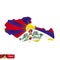 Tibet map with waving flag of country.