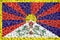 Tibet  national flag made of water drops. Background forecast season concept