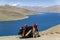 Tibet now China, panoramic view of Lake Yamdrok