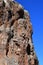 Tibet, one of the geoglyphs on rock on the shore of the sacred lake Nam-Tso Nam Tso against the blue sky, 4718 meters above sea