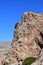 Tibet, one of the geoglyphs on rock on the shore of the sacred lake Nam-Tso Nam Tso against the blue sky, 4718 meters above sea