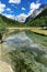 Tibet snow mountain with river