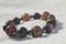 Tibetan Agate Nine Eyes Dzi Bead Bracelet Bangle.