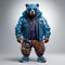 Tibetan Blue Bear: Hip-hop Inspired 3d Image