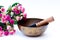 Tibetan bowl with pink roses