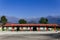 Tibetan Buddhism Temple with dogs sleep on the floor and mountain view in Sikkim, India