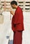 Tibetan Buddhist Monk at the Mahabodhi temple in Bodhgaya, India