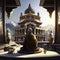 Tibetan buddhist monk in the temple of Tibetan Buddhism AI Generated